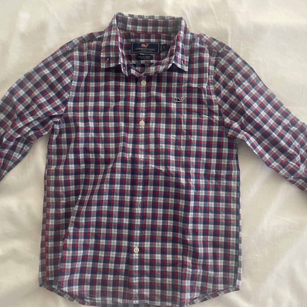 Vineyard Vines plaid button down Size 7